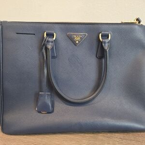 Prada Blue Saffiano Leather Handbag